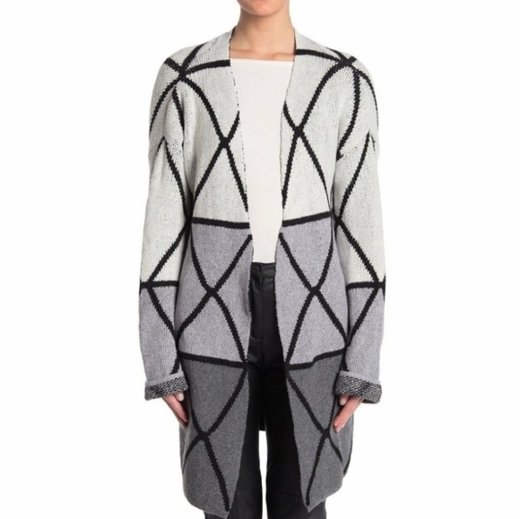 NWT Joseph A. Women’s Ombre Grid Gray Cardigan - Picture 1 of 6